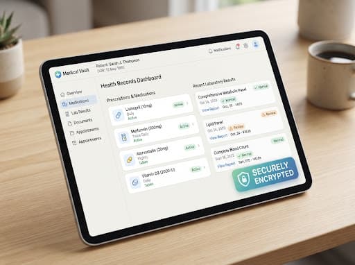 Illustration of organised digital medical records