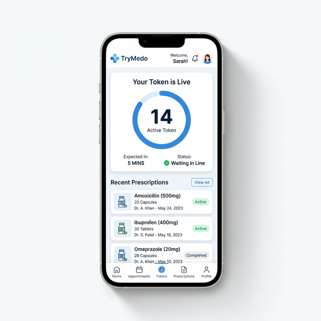 Patient App Interface Tracking Live Token